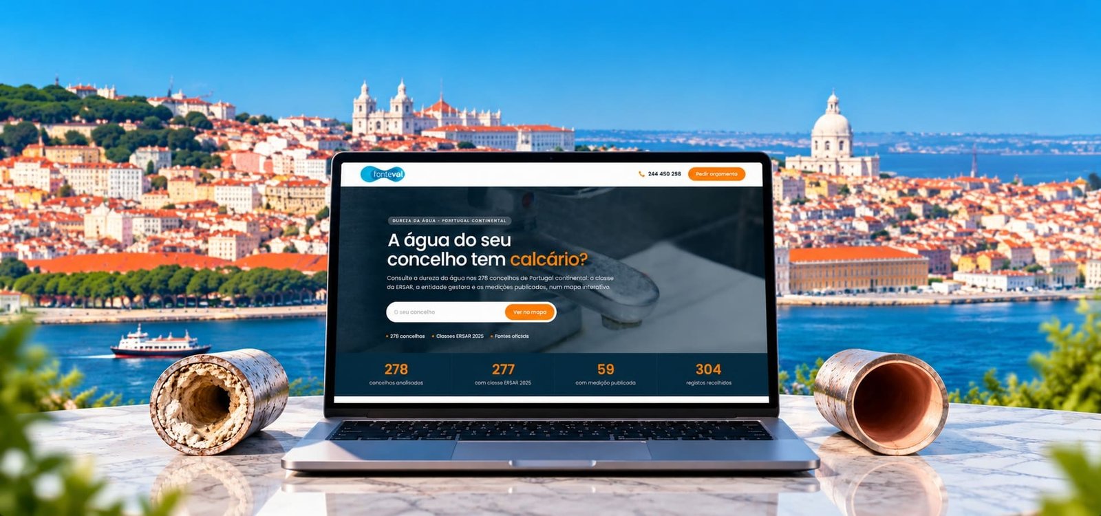 Calcómetro Fonteval®: descubra a dureza da água na sua zona e o impacto do calcário na sua casa.